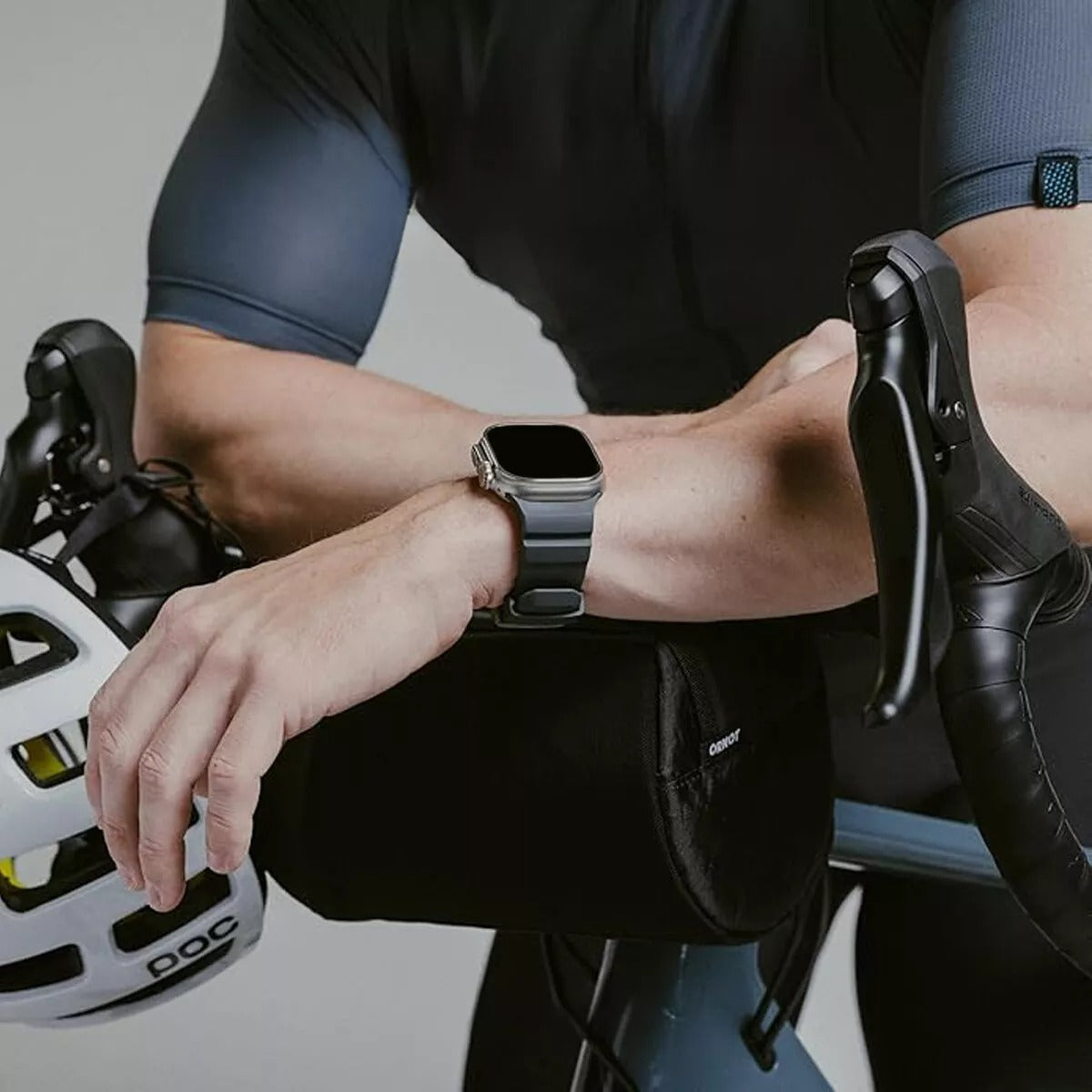 Black T Premium Rugged Silicone With Metal Buckle By Shopyholy Compatible For Apple Watch