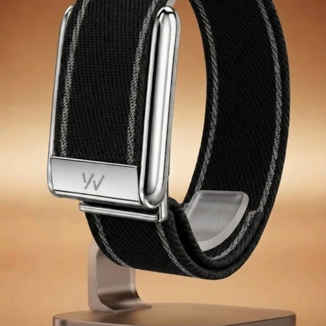 Black Braided Nylon Glow Edge Striped Band For Whoop 5.0 Mg Peak