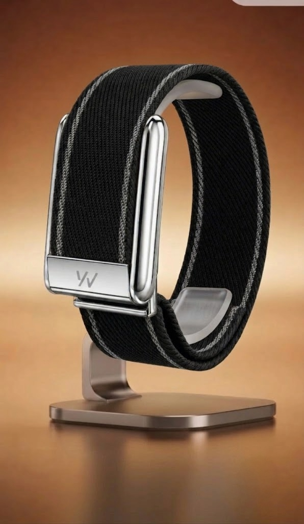 Black Braided Nylon Glow Edge Striped Band For Whoop 5.0 Mg Peak