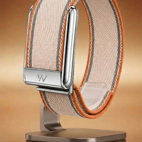 Peach Braided Nylon Glow Edge Striped Band For Whoop 5.0 Mg Peak