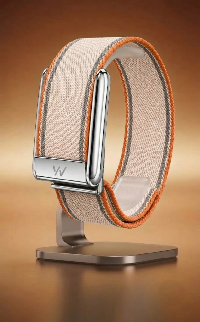 Peach Braided Nylon Glow Edge Striped Band For Whoop 5.0 Mg Peak