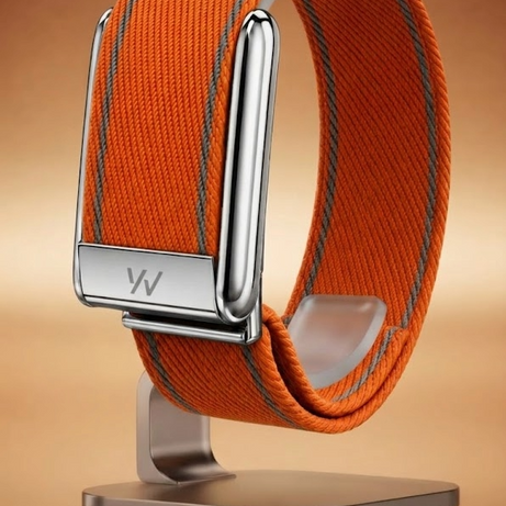 Orange Braided Nylon Glow Edge Striped Band For Whoop 5.0 Mg Peak