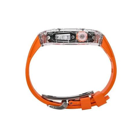 Black Luxury Richard Transparent Case with Correa Silicone Straps For iWatch