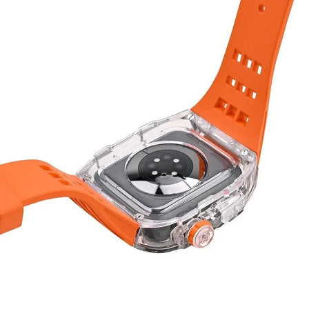 Black Luxury Richard Transparent Case with Correa Silicone Straps For iWatch