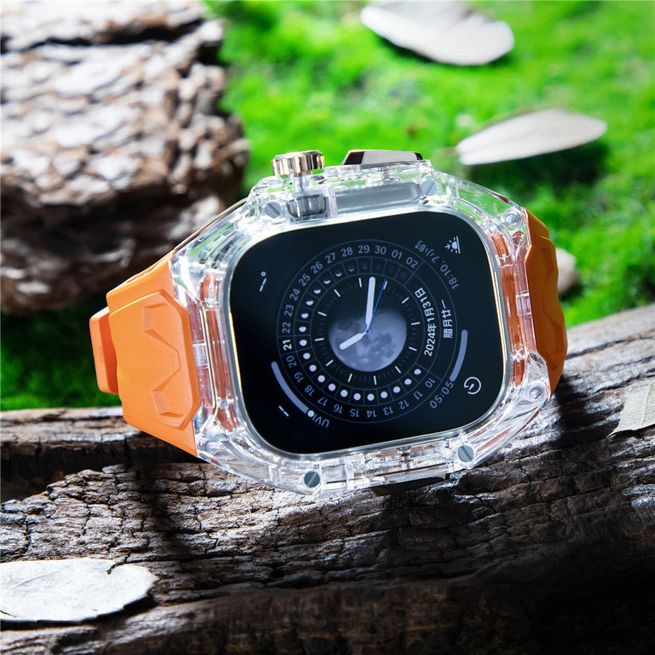49MM Orange Luxury Transparent Case by Shopyholy Compatible for Apple Watch Ultra