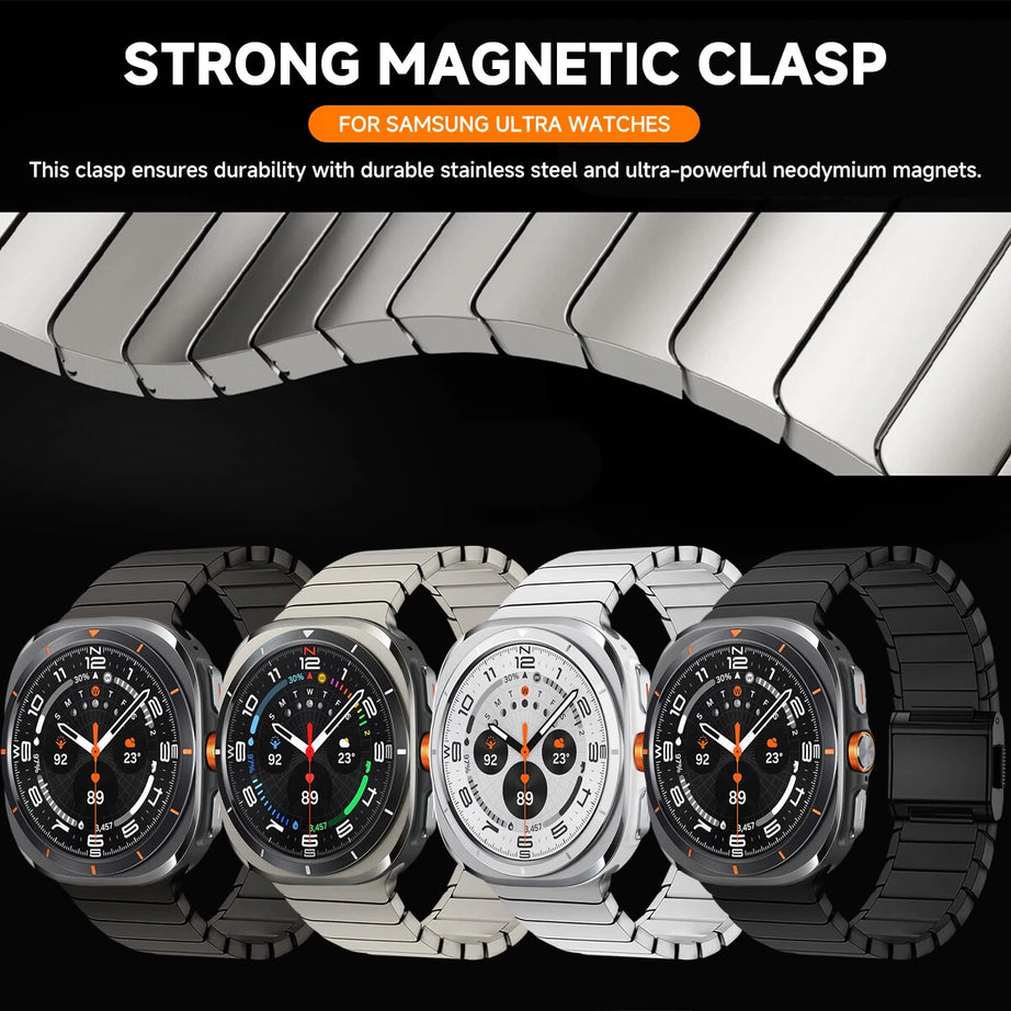 Black Luxury Magnetic Stainless Steel Band for Samsung Galaxy Watch Ultra 47mm