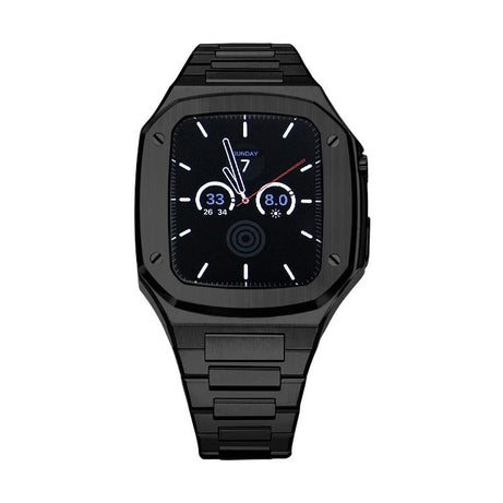 Black Luxury Metal Case With Stainless Steel Straps For iWatch