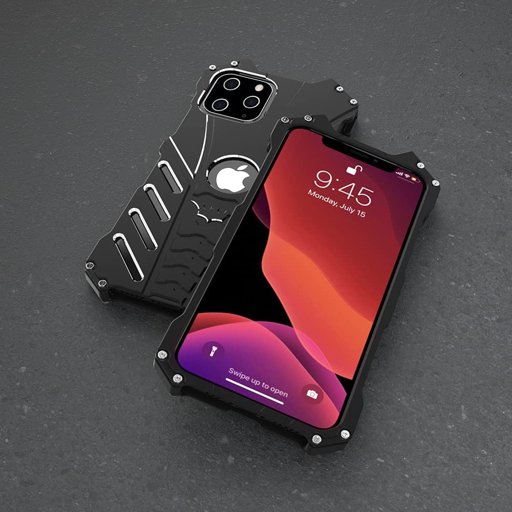 Premium Shockproof Armor Aluminum Case Metal Bat Logo Back Cover By Shopyholy Compatible For iPhone