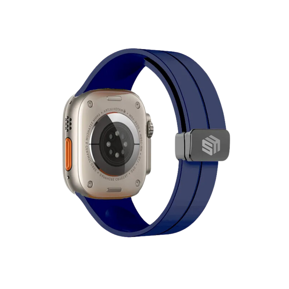 Premium Magnetic D-Buckle Silicone Strap By Shopyholy Compatible For iWatch