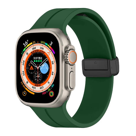 Premium Magnetic D-Buckle Silicone Strap By Shopyholy Compatible For iWatch