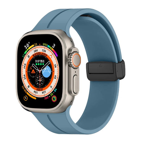 Premium Magnetic D-Buckle Silicone Strap By Shopyholy Compatible For iWatch