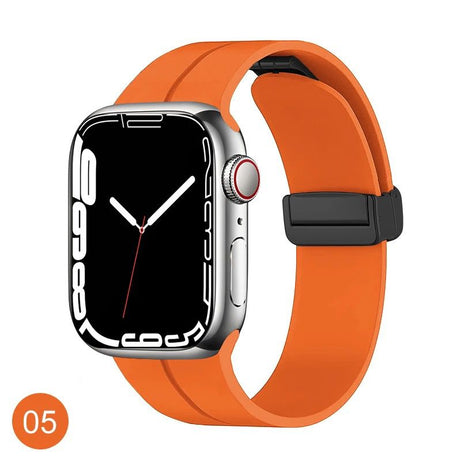Premium Magnetic D-Buckle Silicone Strap By Shopyholy Compatible For iWatch