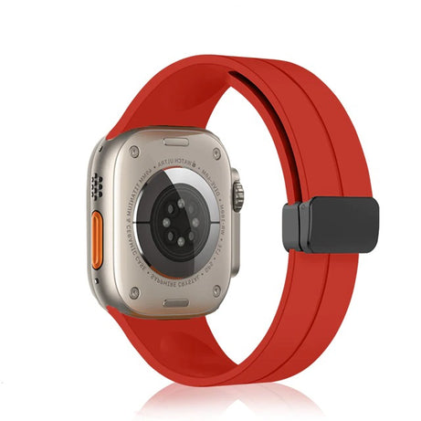 Premium Magnetic D-Buckle Silicone Strap By Shopyholy Compatible For iWatch