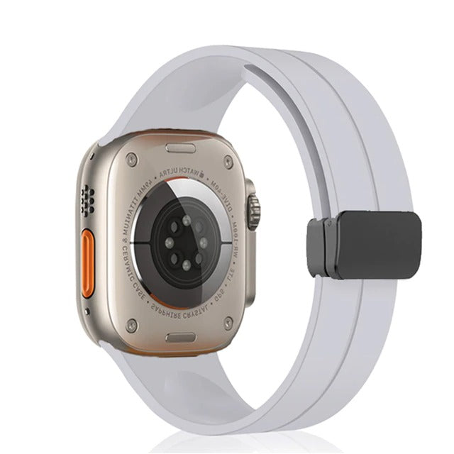 Premium Magnetic D-Buckle Silicone Strap By Shopyholy Compatible For iWatch