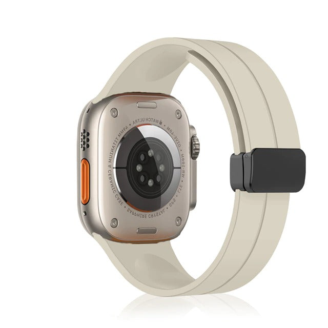 Premium Magnetic D-Buckle Silicone Strap By Shopyholy Compatible For iWatch