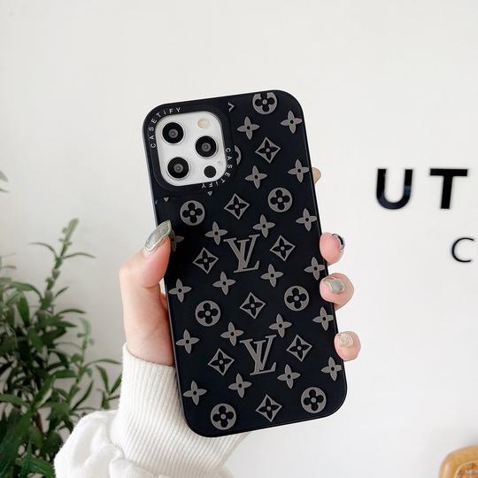 Black Luxury Brand Leather Case For Iphones Silicone Cover