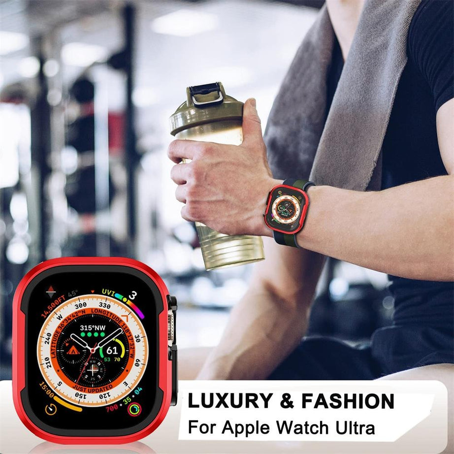 Premium Metal Case With TPU Bumper By Shopyholy For Smart Watch Ultra 49mm