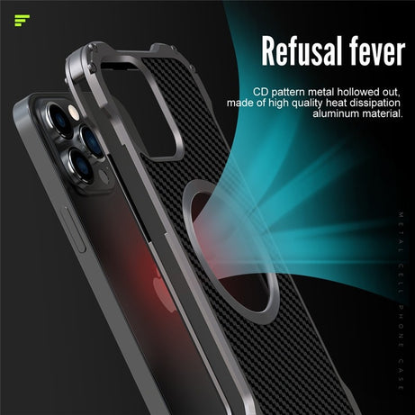 Carbon Fiber Lens Protection Metal Bumpers Case By Shopyholy Compatible For iPhone