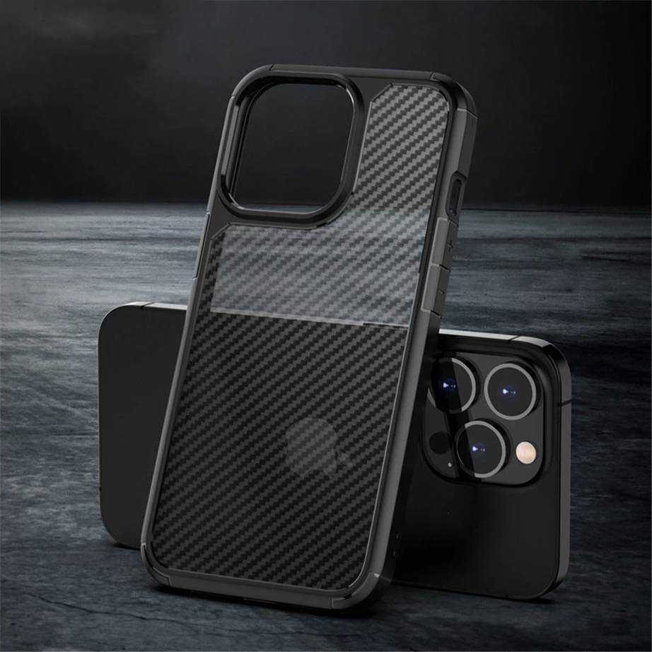 carbon fiber matte shockproof premium case for iphone