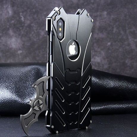 Premium Shockproof Armor Aluminum Case Metal Bat Logo Back Cover By Shopyholy Compatible For iPhone
