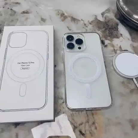 Premium Transparent Ultra Hybrid Mag Safe Compatible TPU & PC Back Case For iPhone 14/15 Series