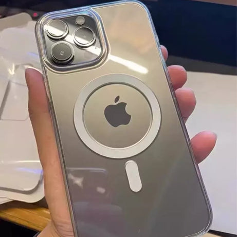 Premium Transparent Ultra Hybrid Mag Safe Compatible TPU & PC Back Case For iPhone 14/15 Series