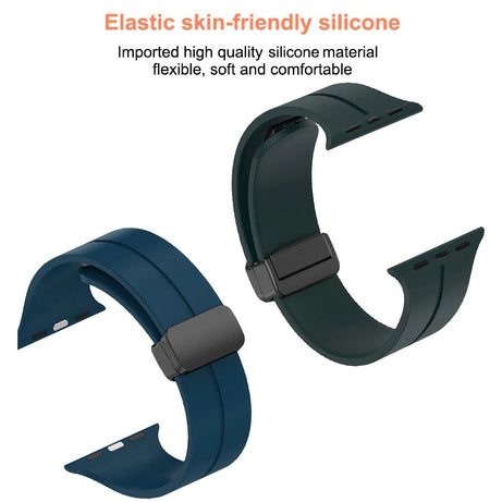 Premium Magnetic D-Buckle Silicone Strap By Shopyholy Compatible For iWatch