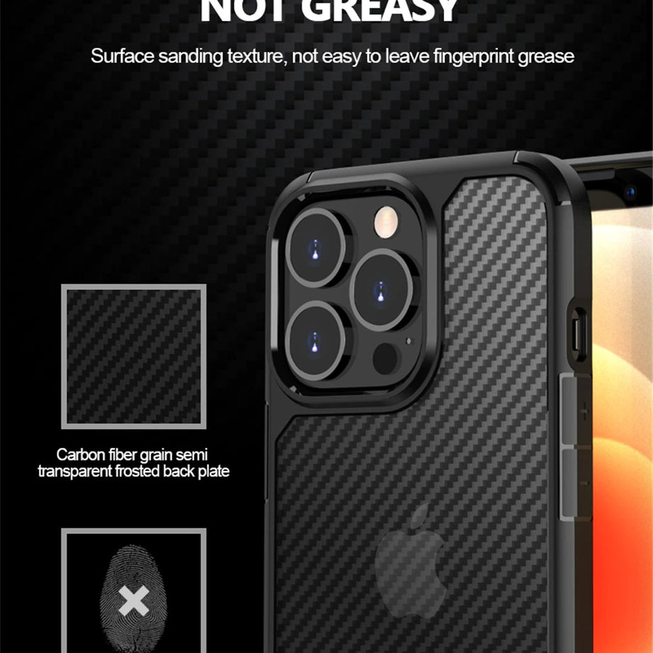 carbon fiber matte shockproof premium case for iphone