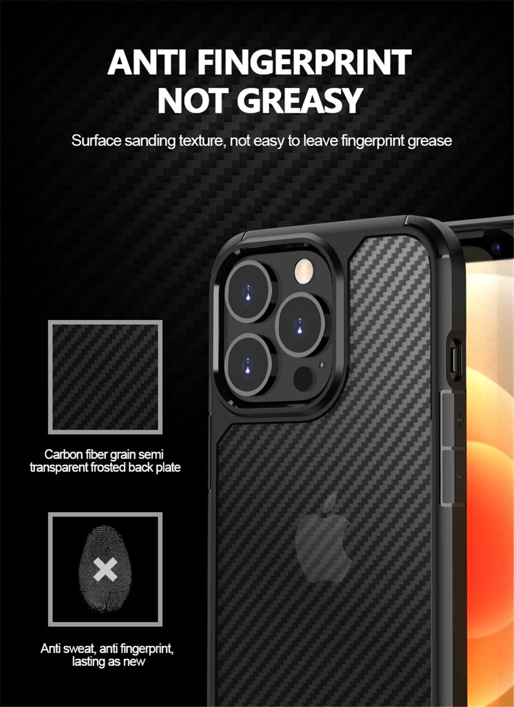 carbon fiber matte shockproof premium case for iphone