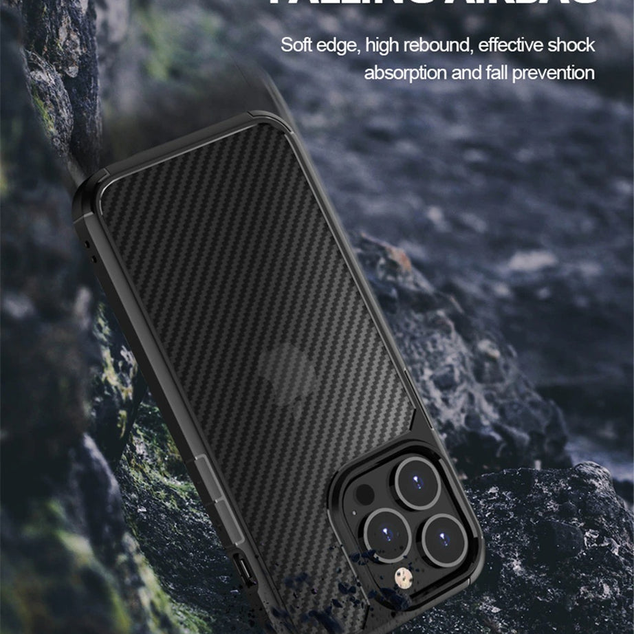 carbon fiber matte shockproof premium case for iphone