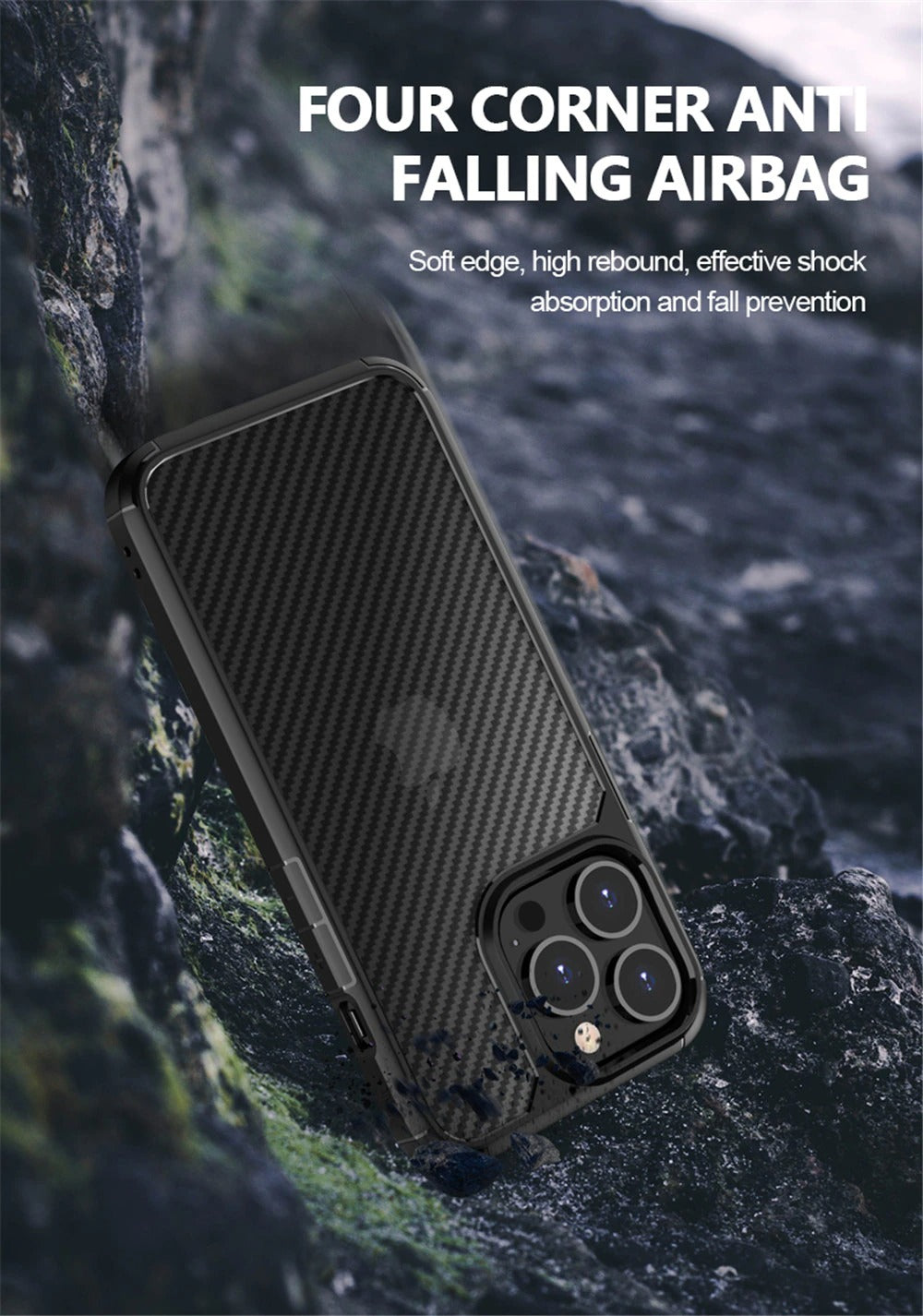 carbon fiber matte shockproof premium case for iphone