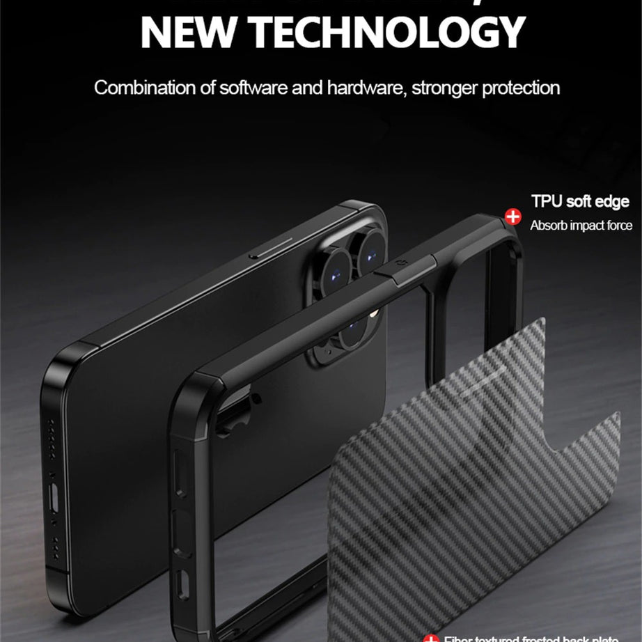 carbon fiber matte shockproof premium case for iphone