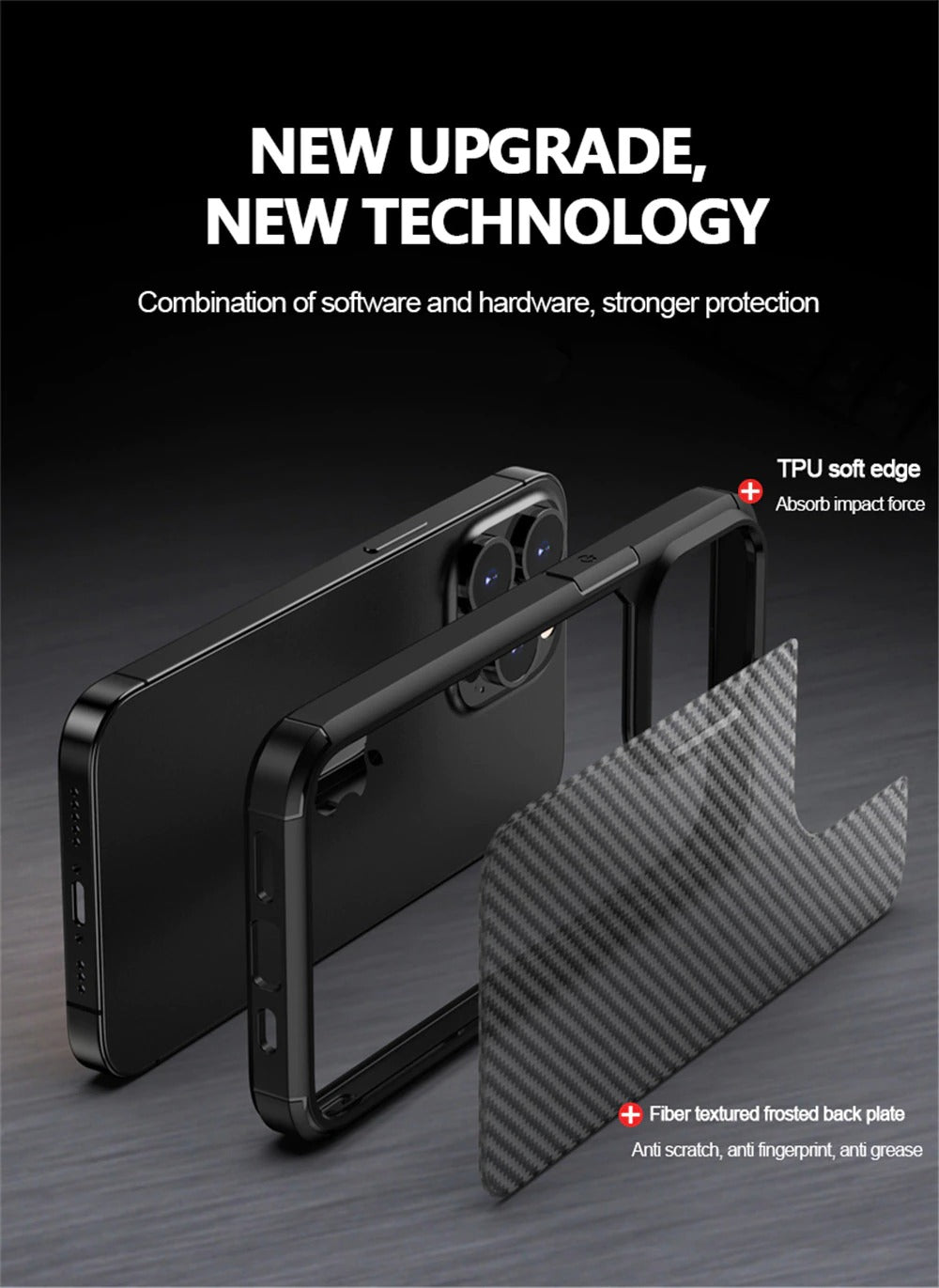 carbon fiber matte shockproof premium case for iphone